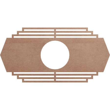 Ekena Millwork Chrysler Wood Fretwork Pierced Ceiling Medallion, Wood (Paint Grade), 38"W x 19"H x 10"ID x 3/8"T CMWP38X19X0375CSMF